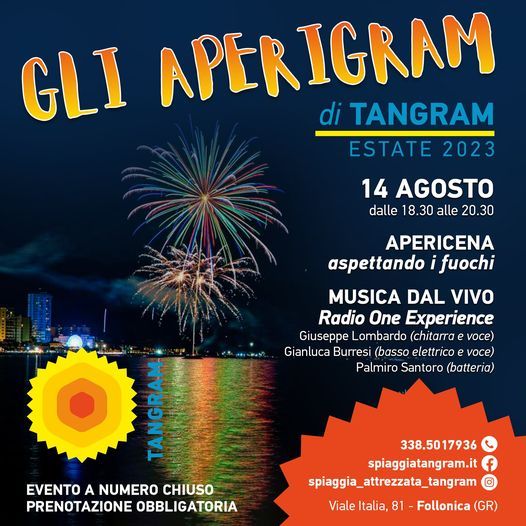 Aperitivi alla spiaggia tangram follonica