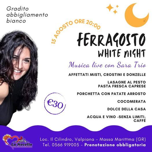 ferragosto cena white night valpiana massa-marittima