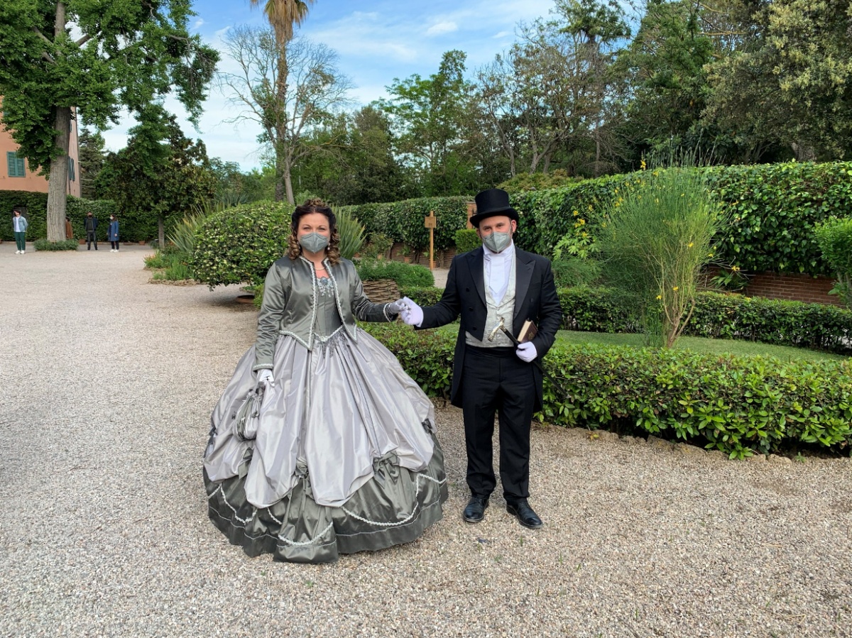 giardino villa storica toscana al mare, evento rappresentazione d'epoca